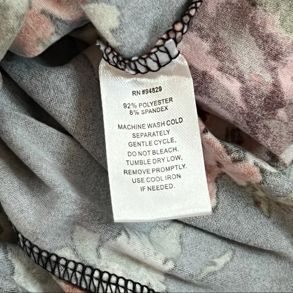 Derek Heart Sz Small Black Floral Long Sleeve Ruched Fitted Bodycon Dress. - Picture 9 of 10